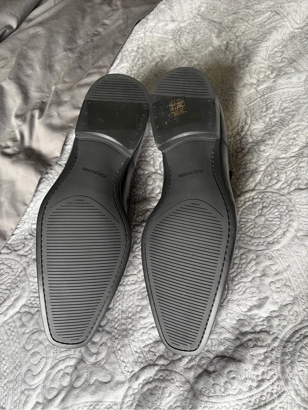 Magnanni Black Single Monk Strap Leather Shoes